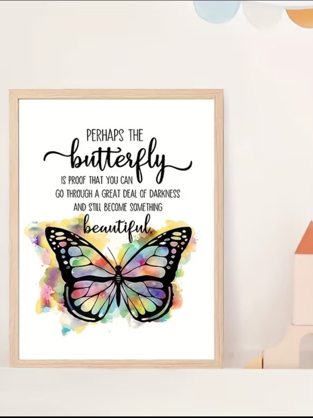 Colorful Watercolor Butterfly Wall Art Print - Picture 4 of 4